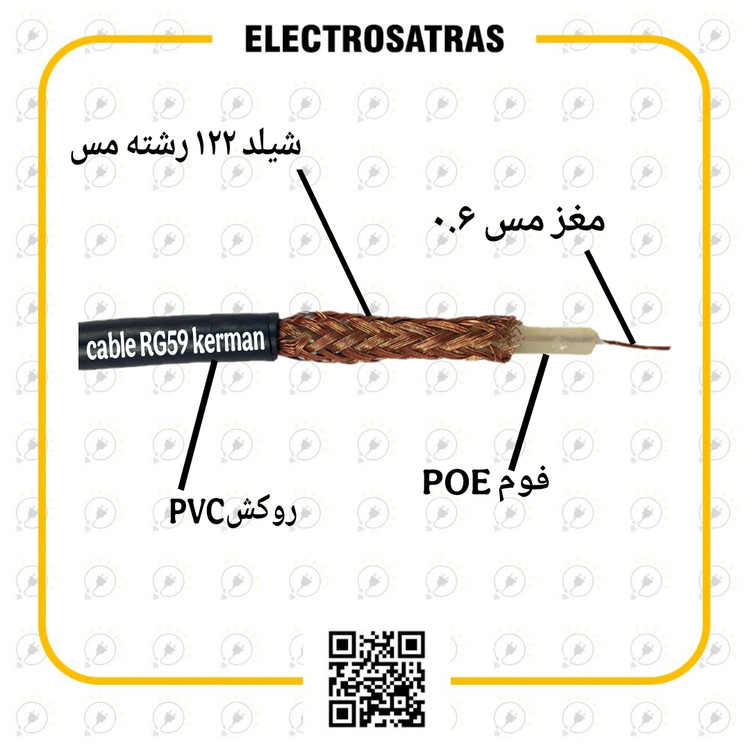 کابل کواکسیال RG59 کرمان اورجینال با تضمین کیفیت